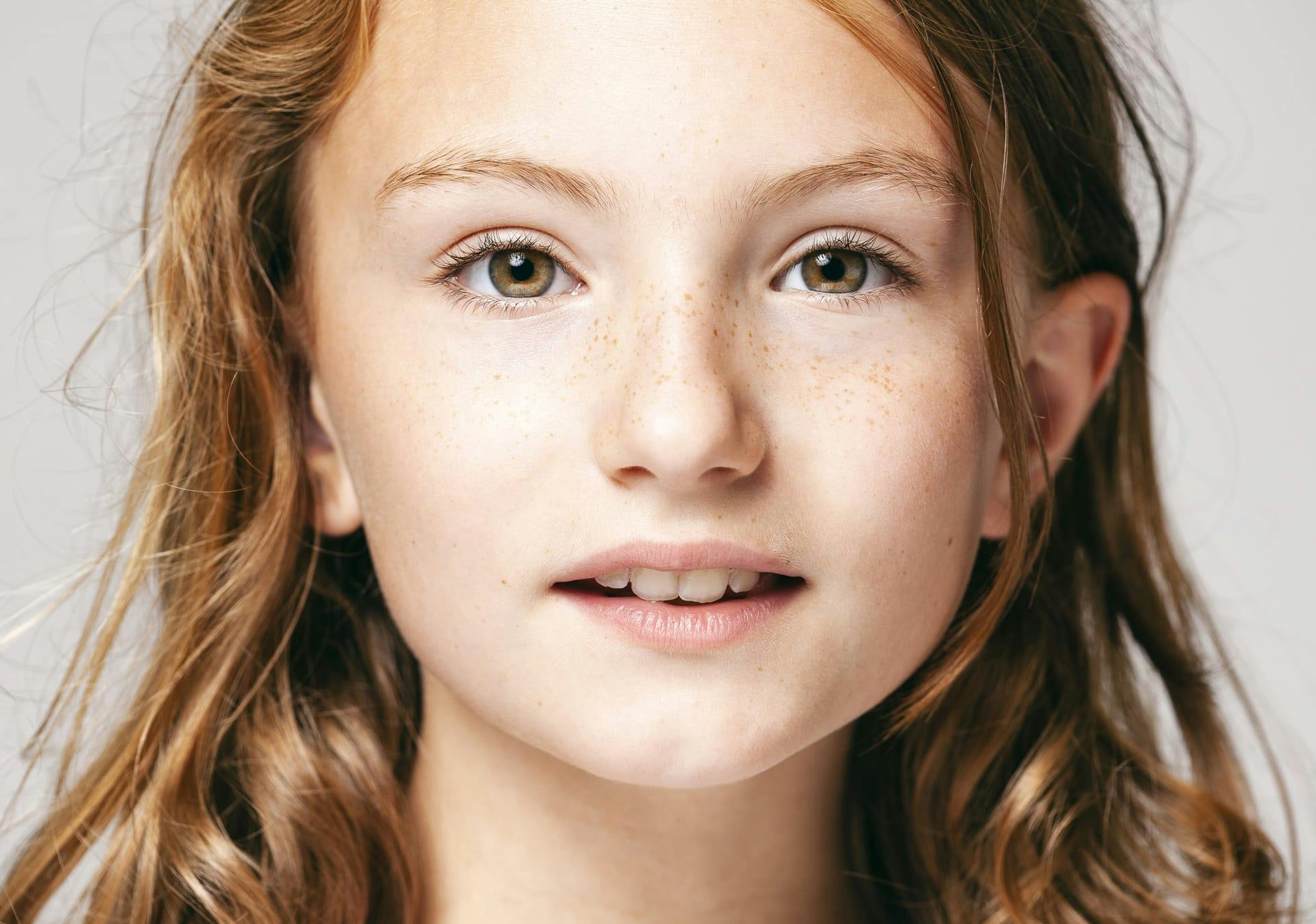 little girl smiling