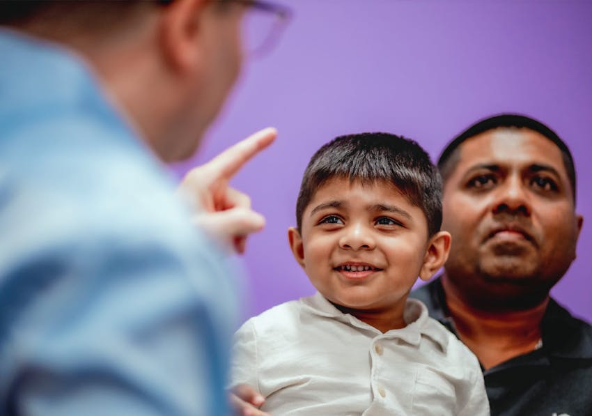 toddler getting examined