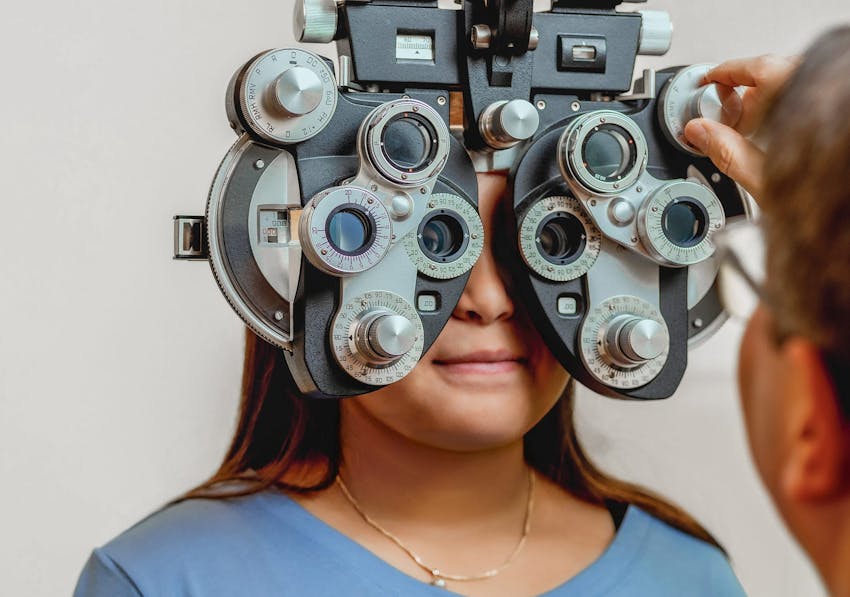 woman getting an eye exam