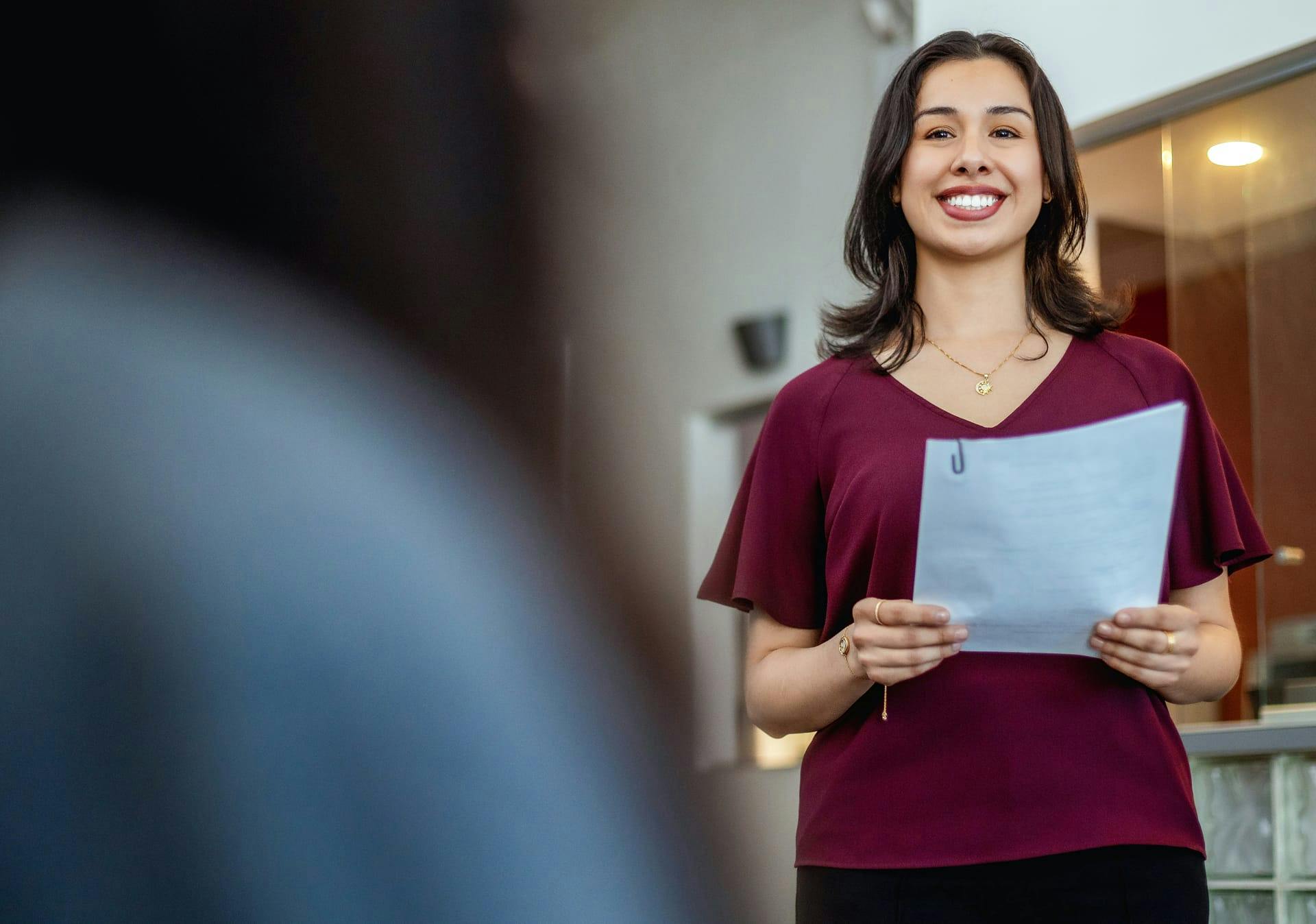 woman smiling