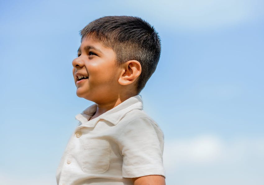 little boy smiling