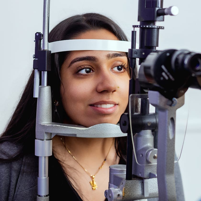 woman getting an eye exam