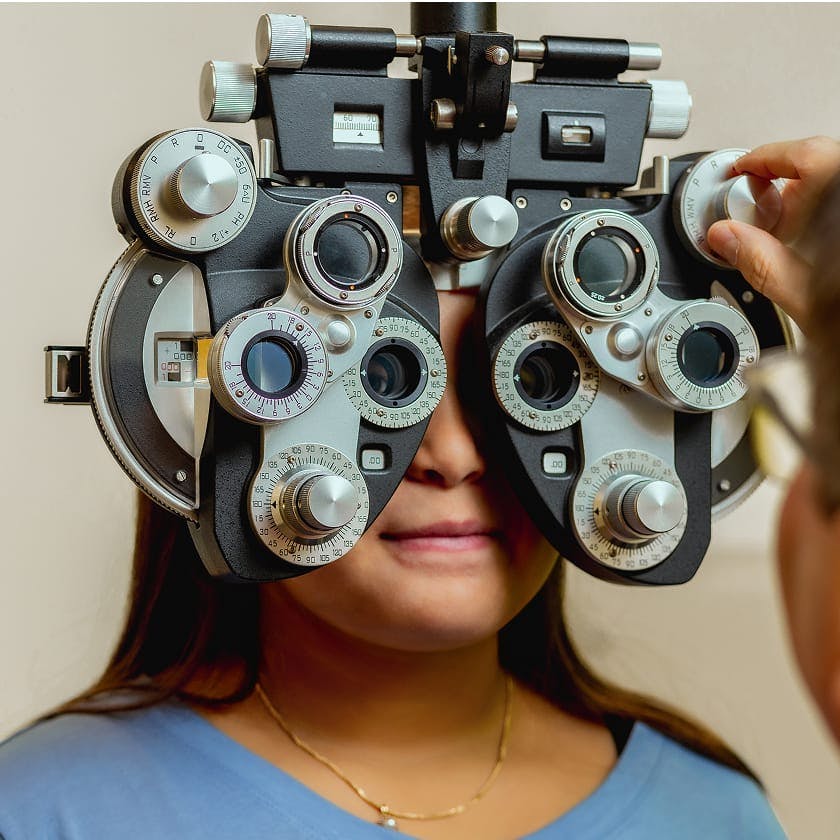 girl getting an eye exam