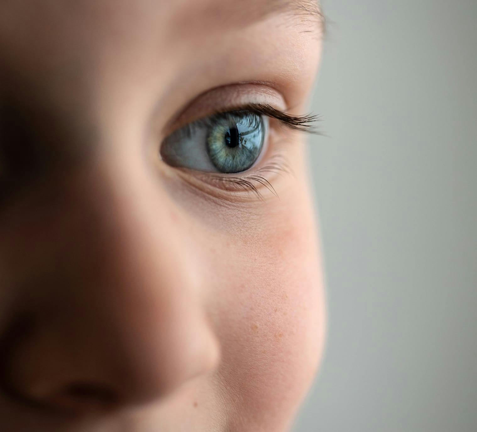 close up of child's eye