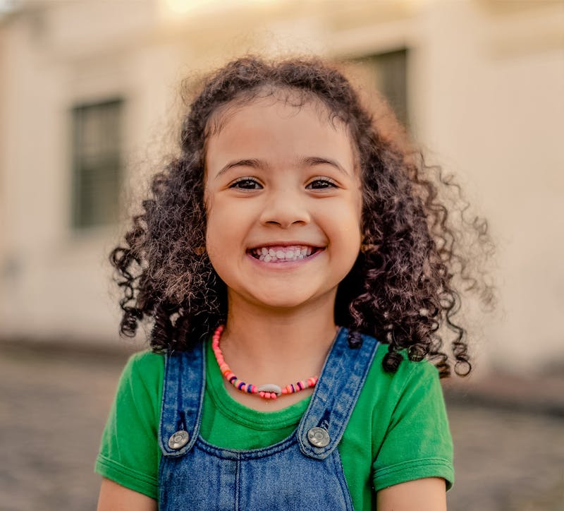 young girl smiling