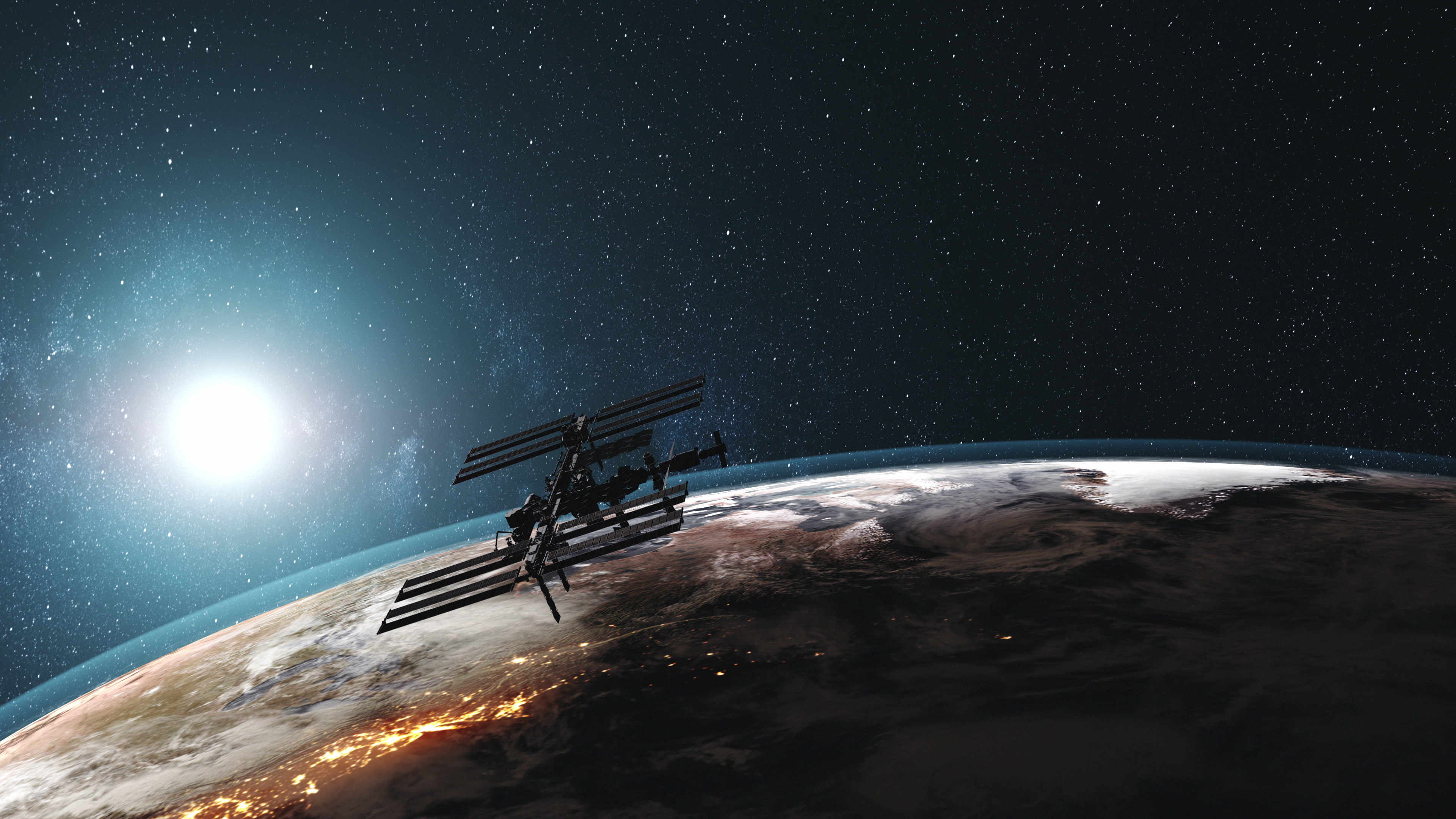 A satelite in space.