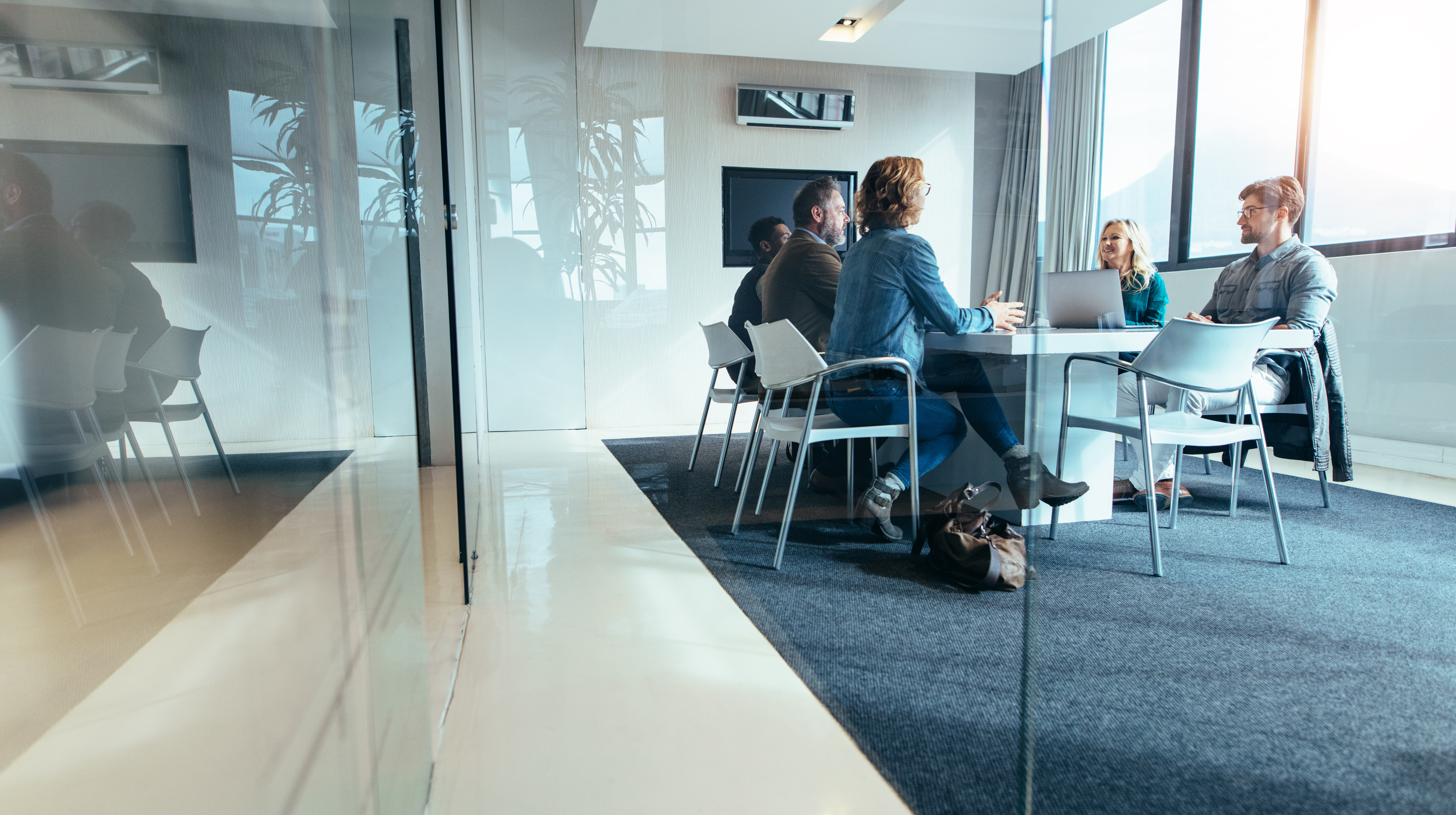 People in a boardroom.