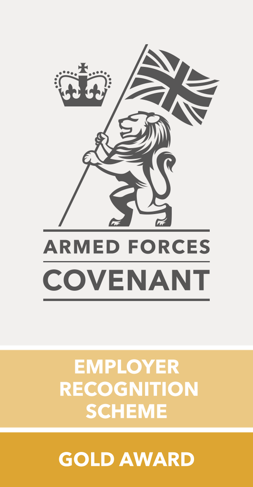 Armed Forces Covenant Employer Recognition Scheme Gold Award logo.