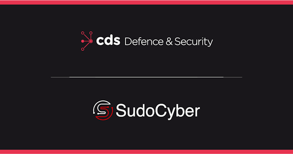 CDS defence and security logo above Sudocyber logo on a dark grey background