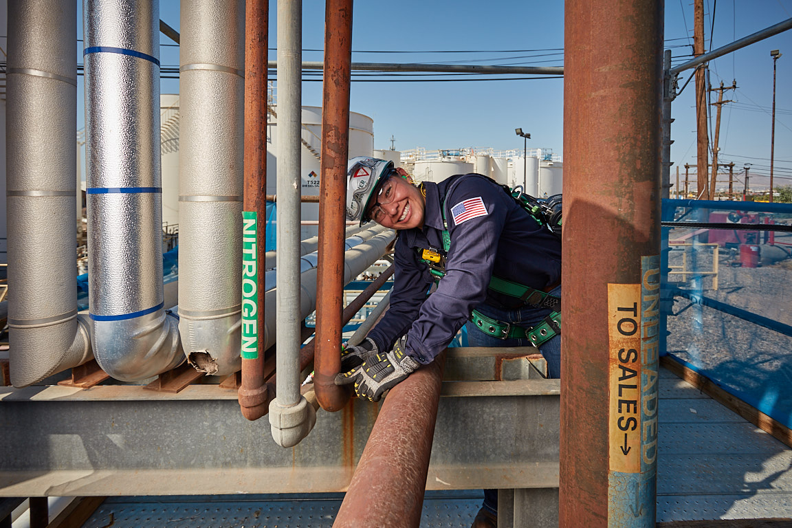 Construction workers smiling on job site