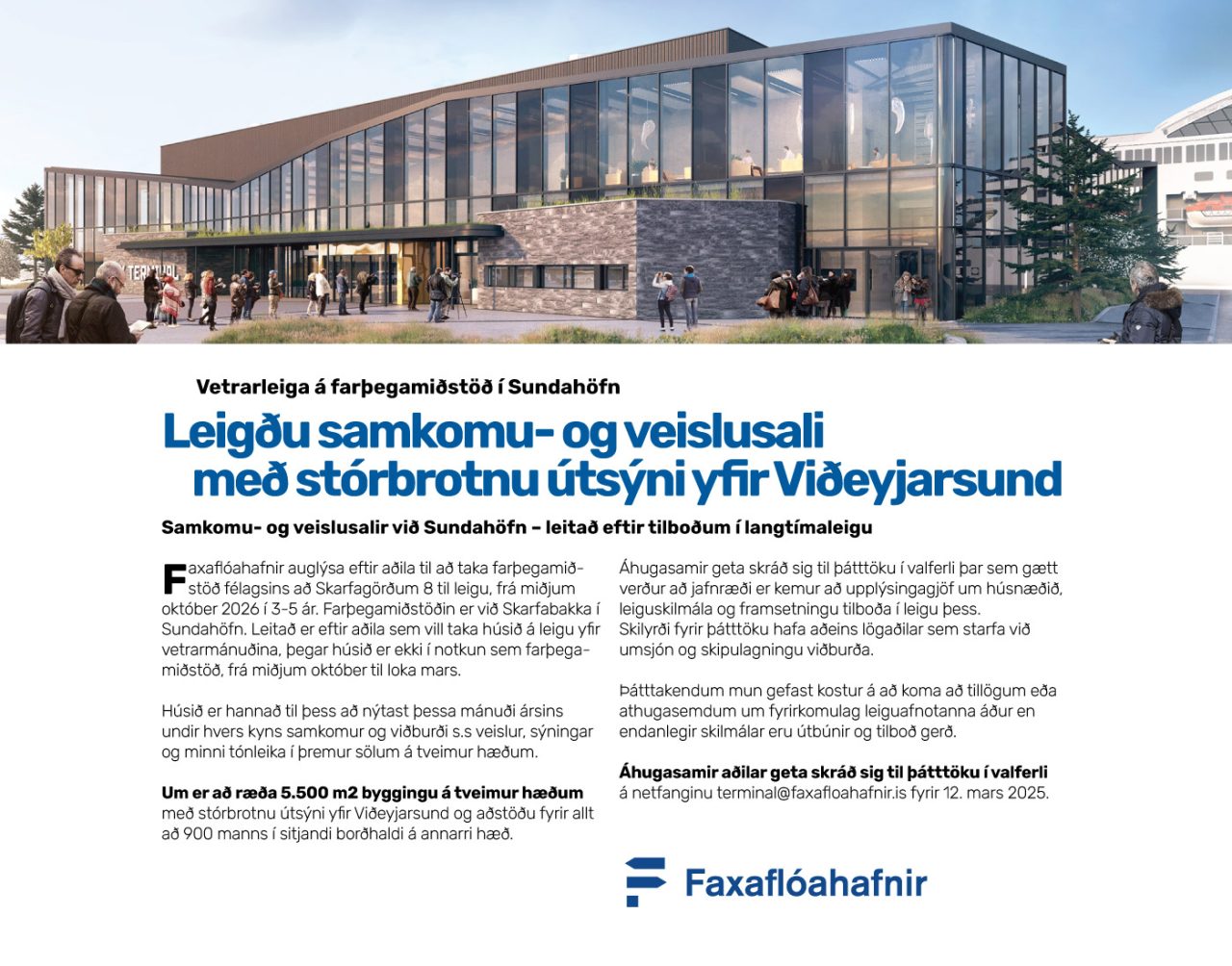 Vetrarleiga á farþegamiðstöð í Sundahöfn