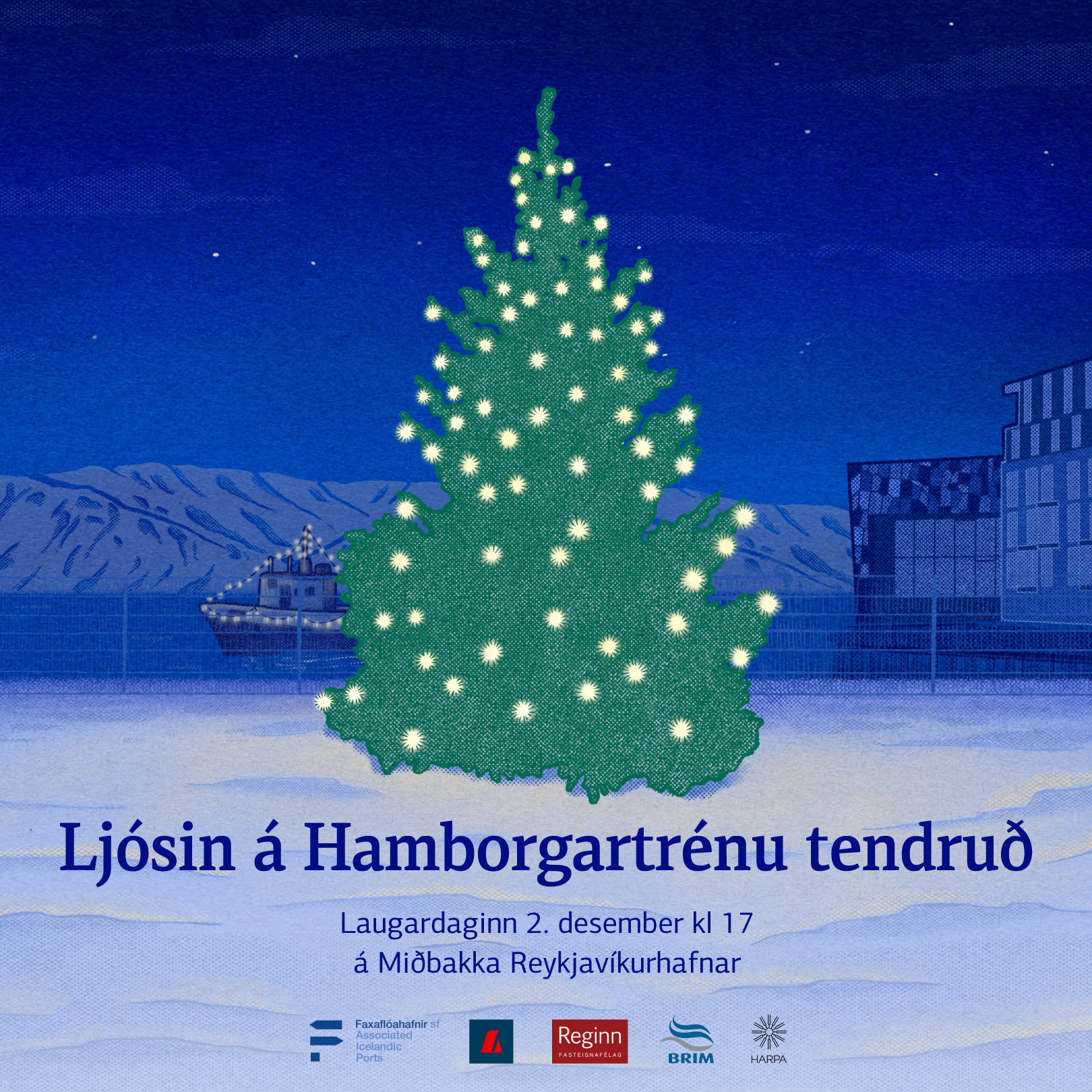 Ljósin á Hamborgartrénu tendruð