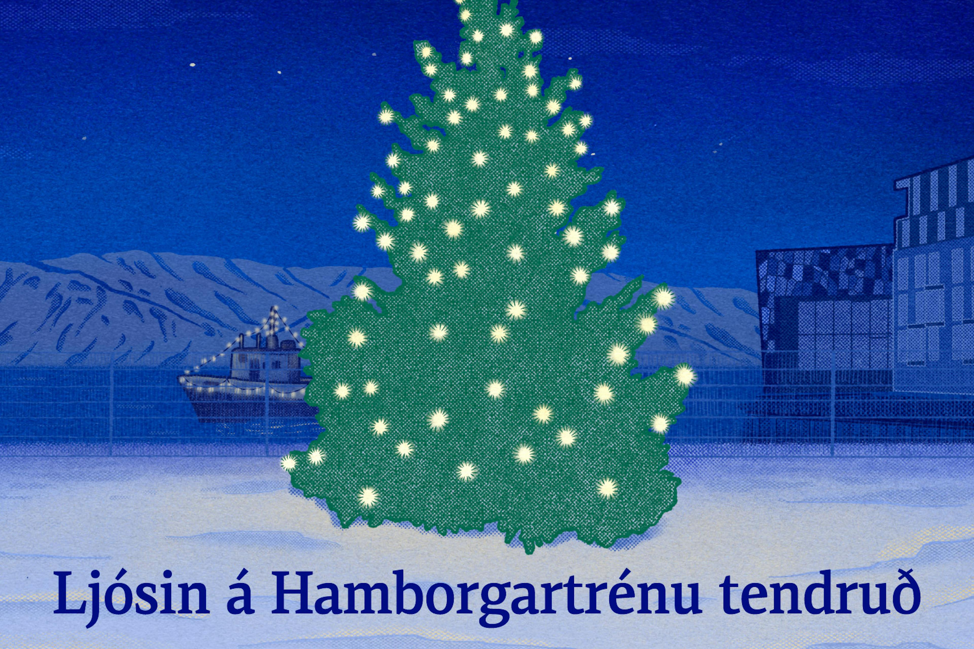 Ljósin á Hamborgartrénu tendruð