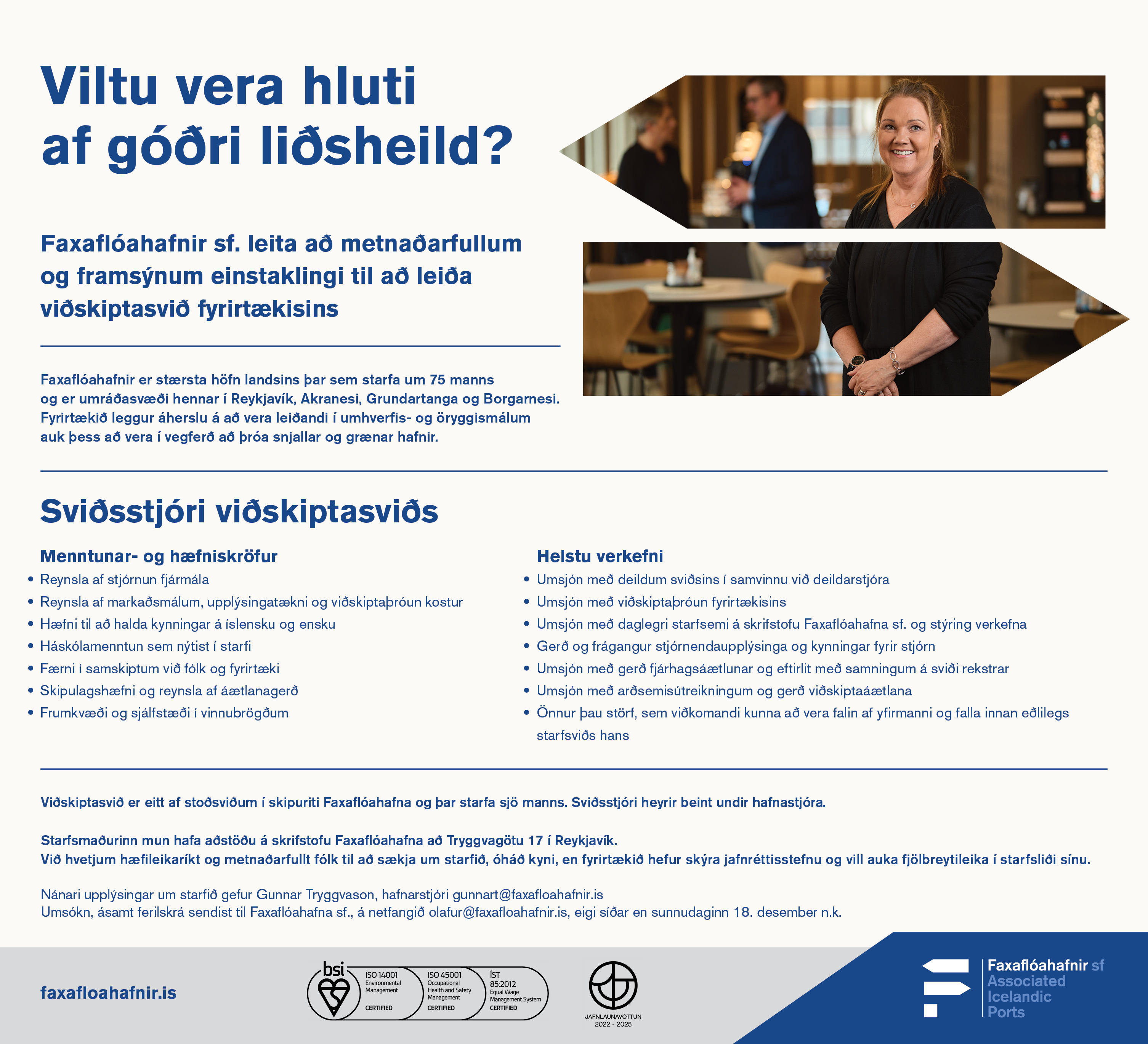 Auglýsum eftir sviðstjóra viðskiptasviðs