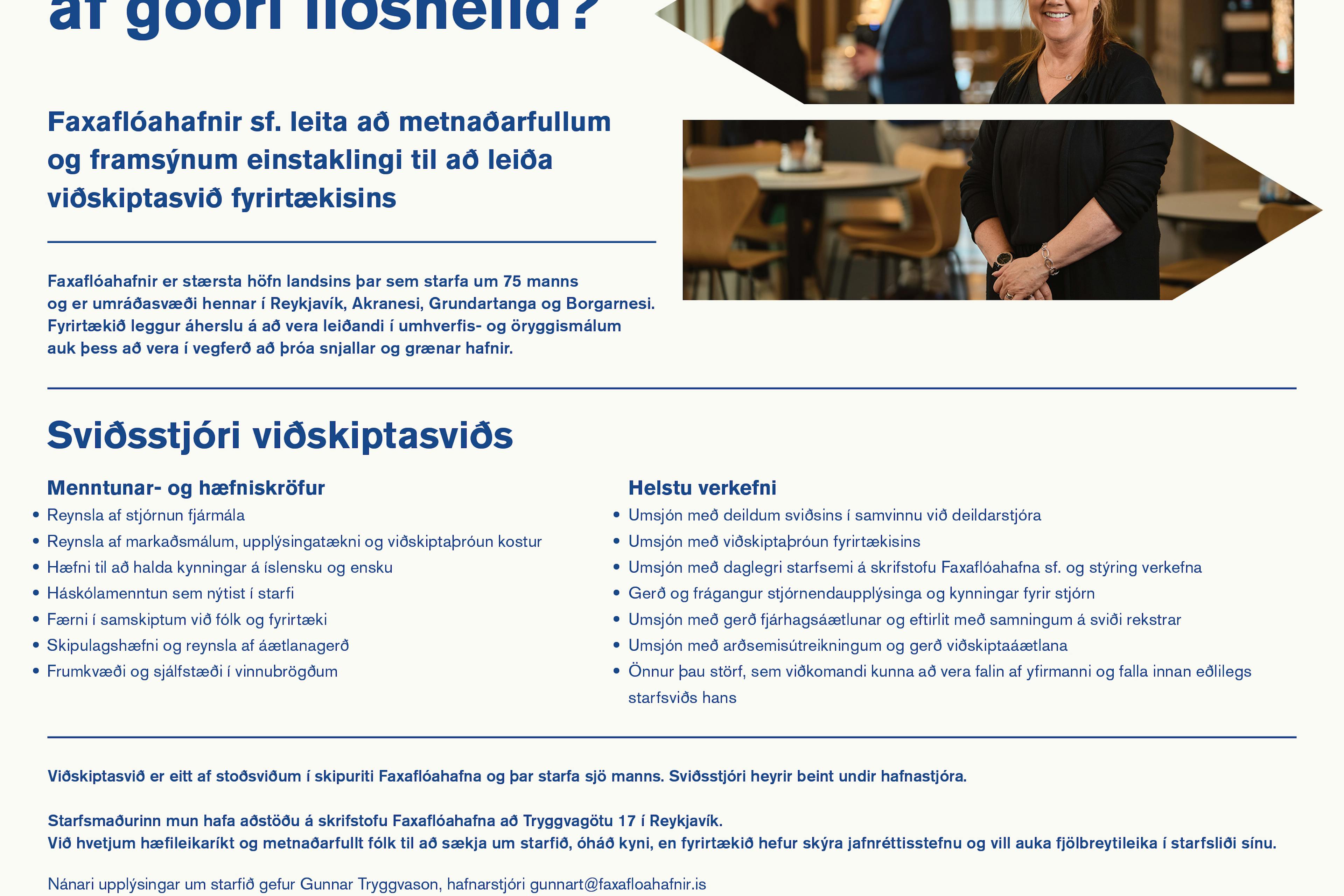 Auglýsum eftir sviðstjóra viðskiptasviðs