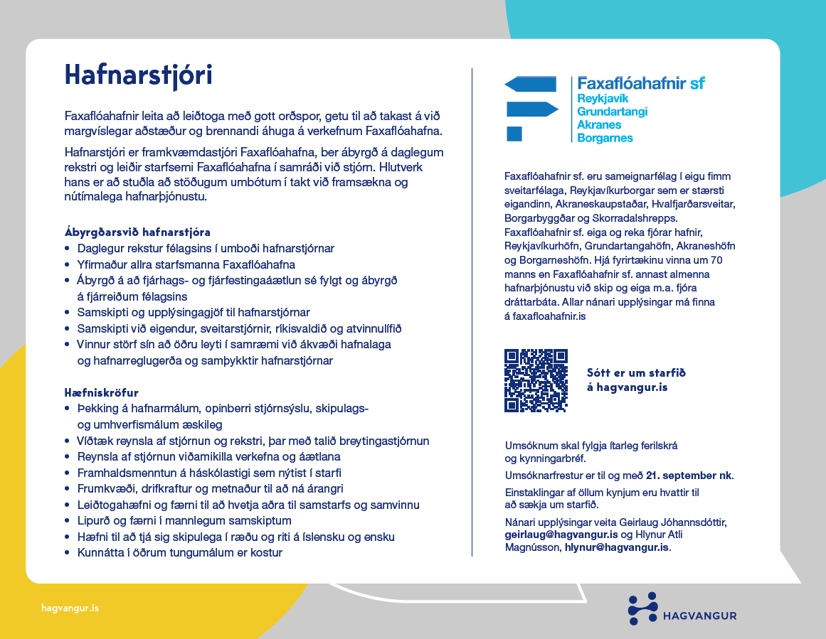 Sjö sóttu um stöðu hafnarstjóra Faxaflóahafna