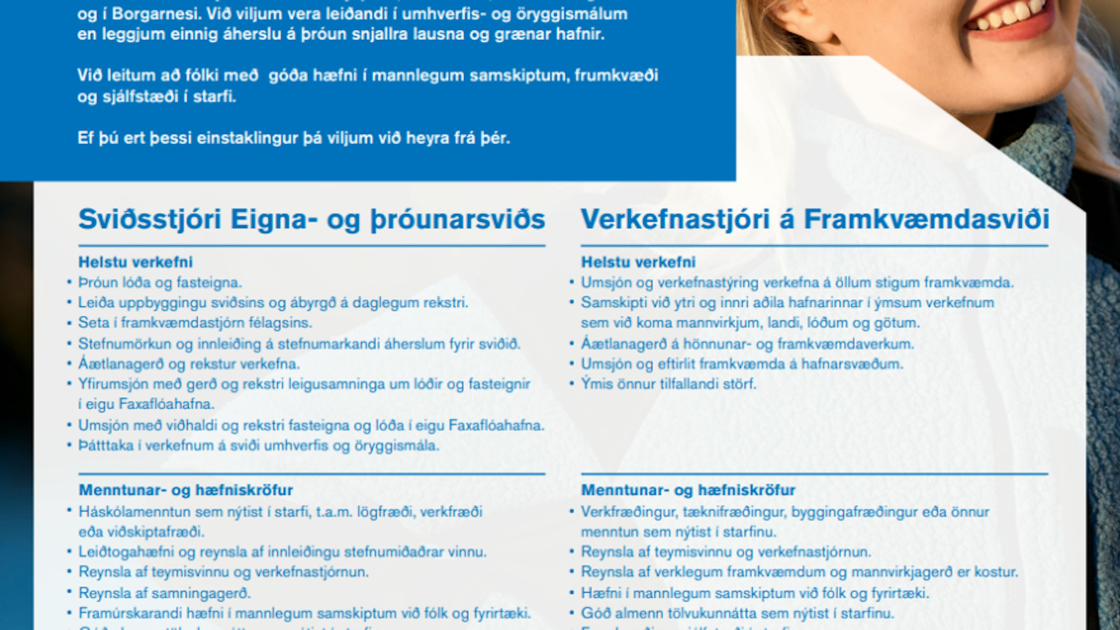 Við leitum að sviðsstjóra eigna- og þróunarsviðs og verkefnastjóra á framkvæmdasviði