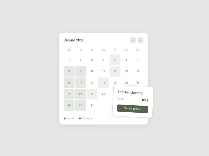 Preisliste des Buchungssystem