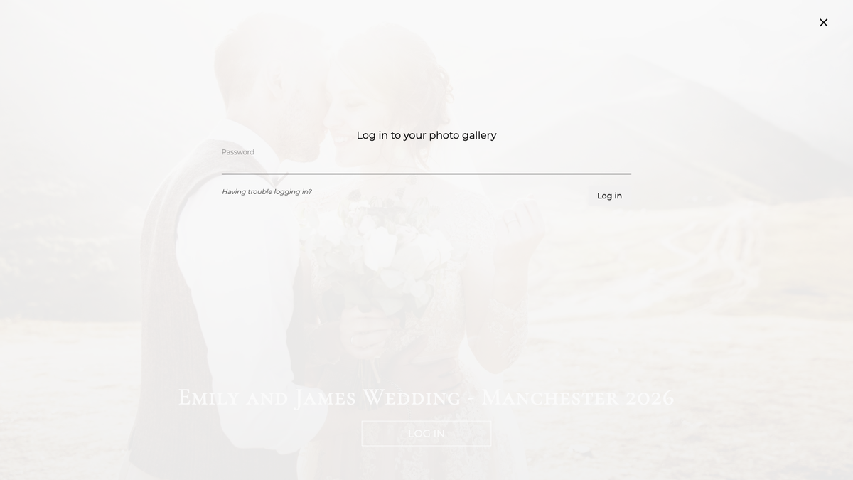 Login form with the password field