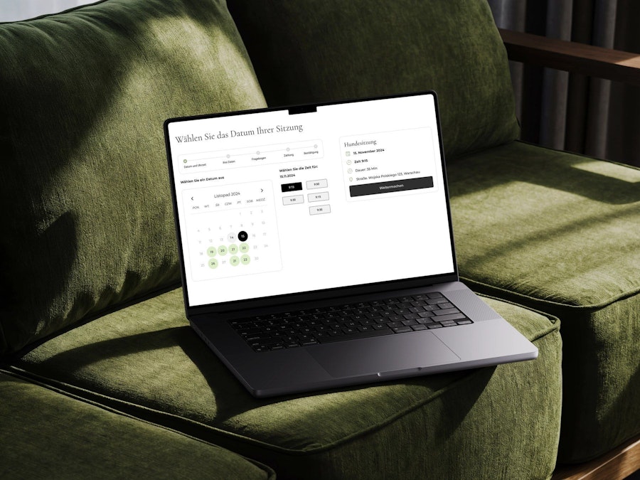 Buchungsseite auf dem Laptop