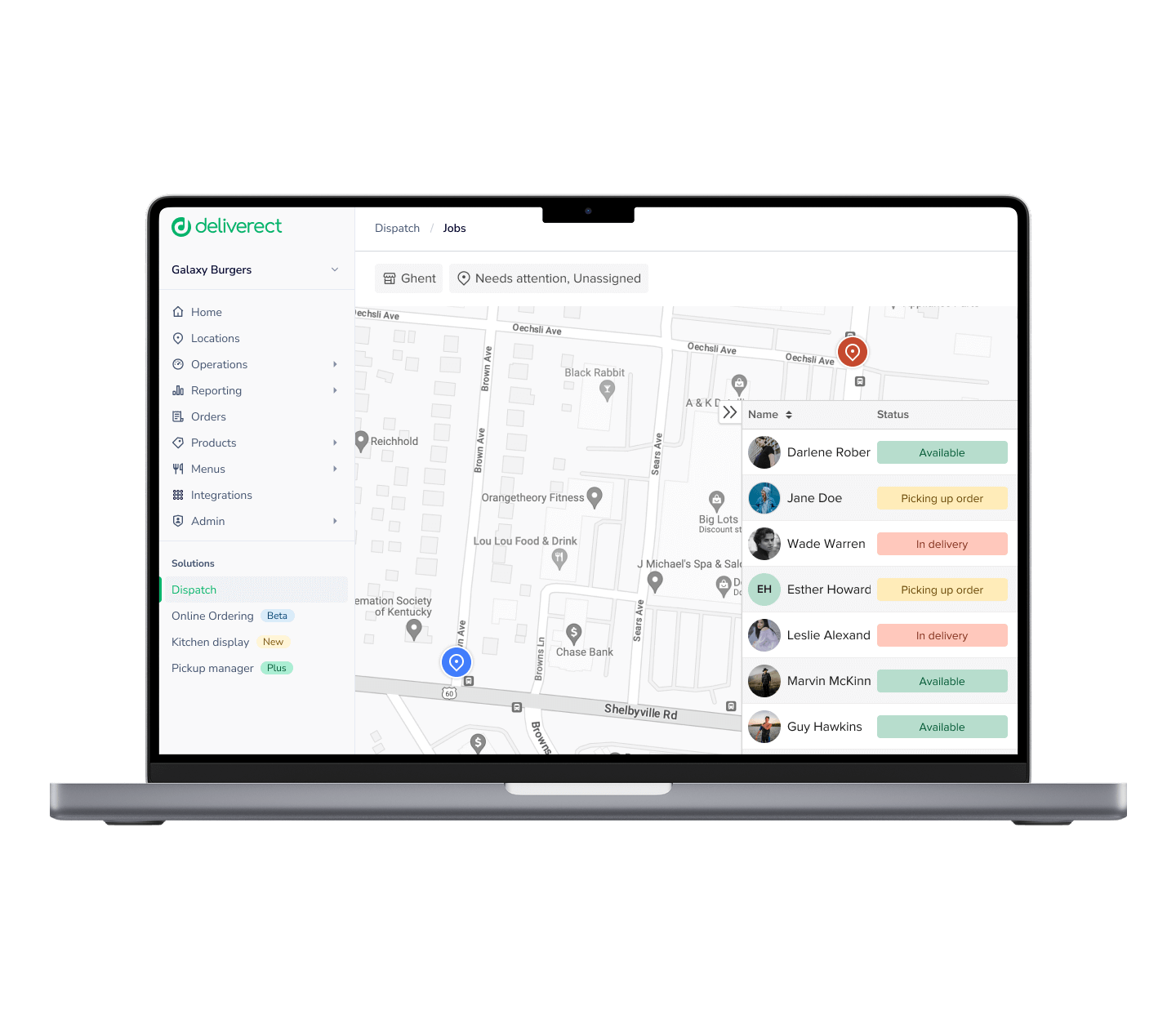Dispatch by Deliverect mockup