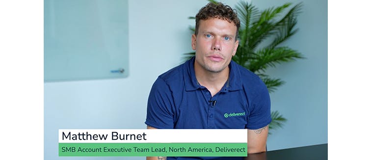Matthew Burnett, Team Lead for the Account Executive Sales Team at Deliverect