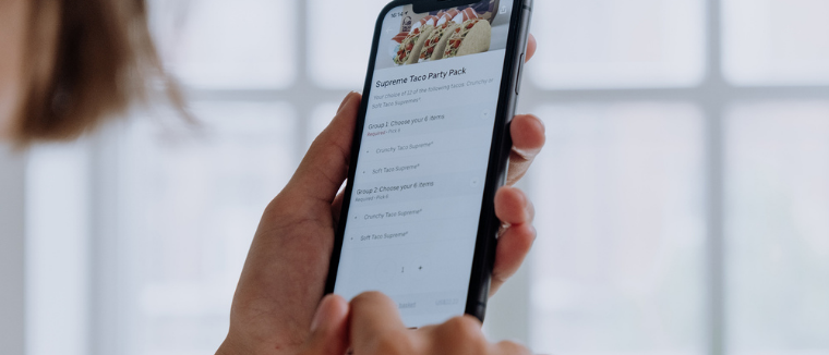 Close up of Food Delivery app