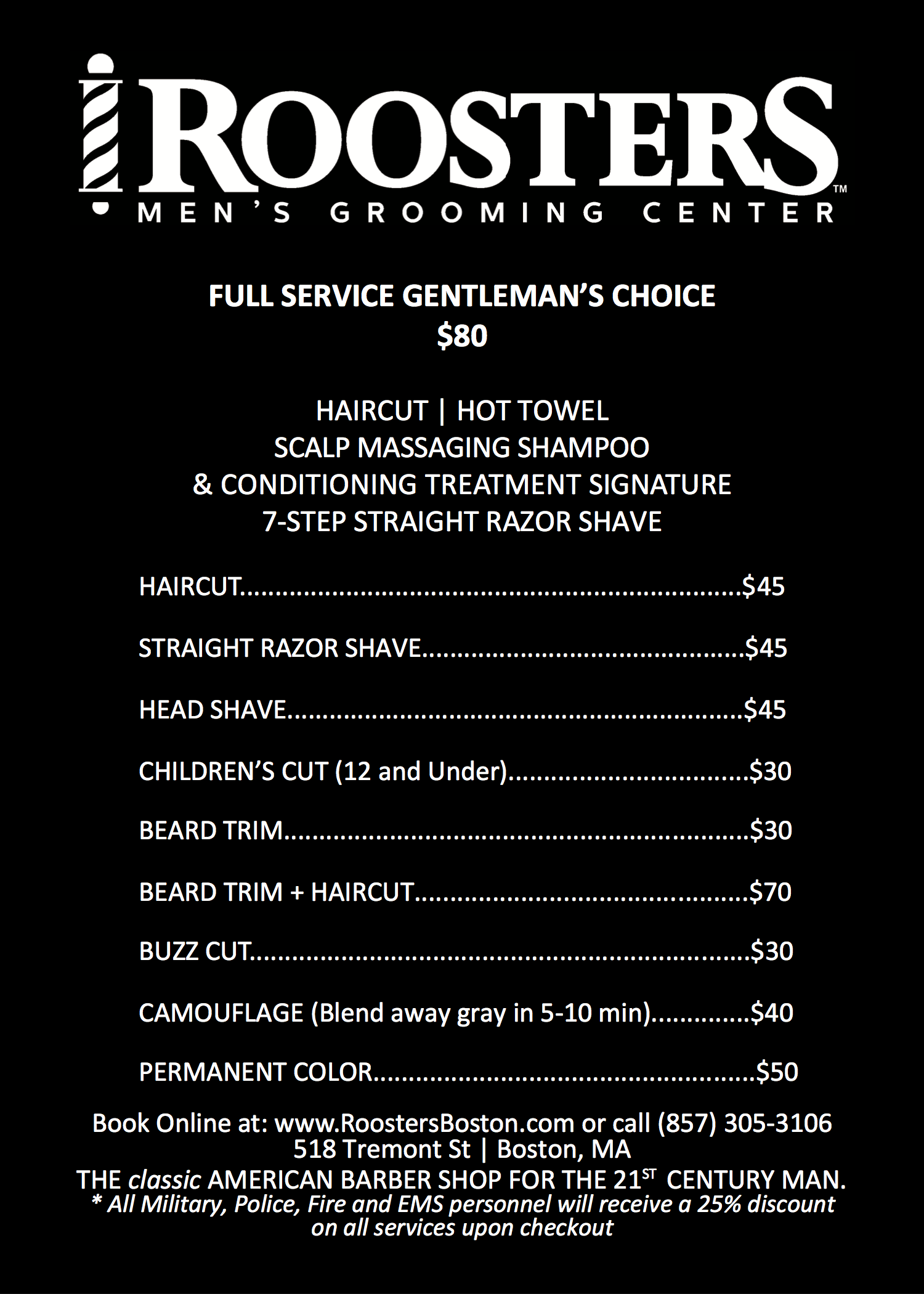 Roosters Boston Men S Grooming Center