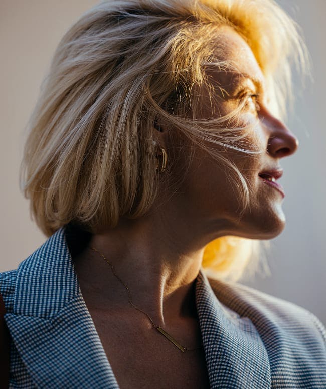 Woman looking to the side