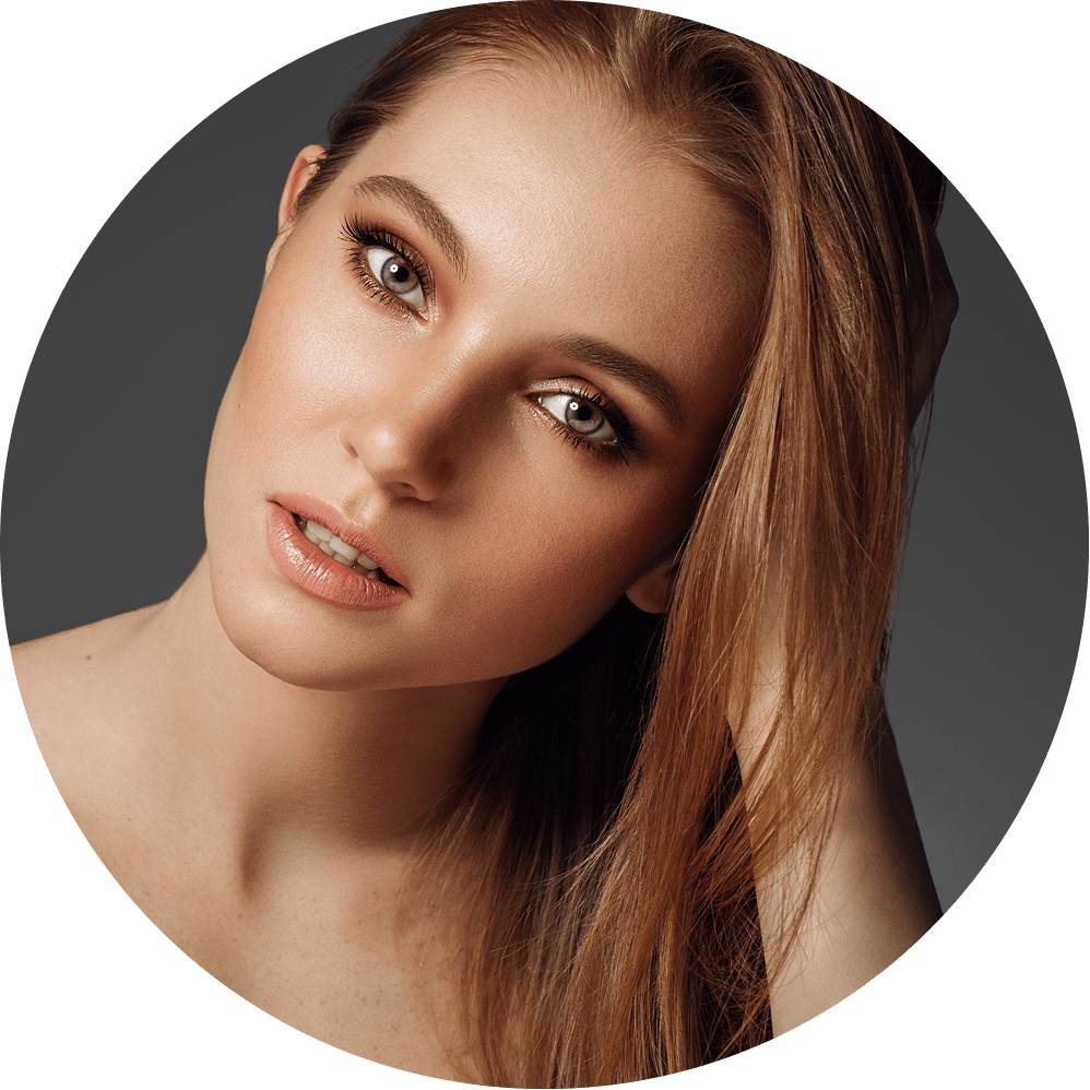 Woman with head tilted to the side