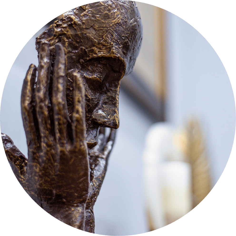 Bronze face and hands