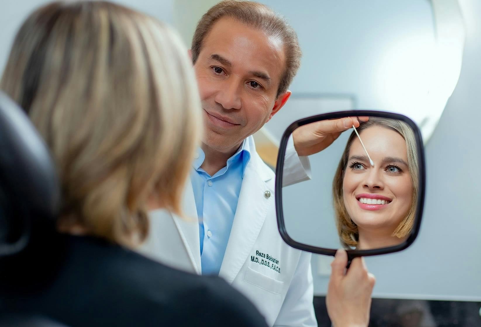 Doctor inspecting patient
