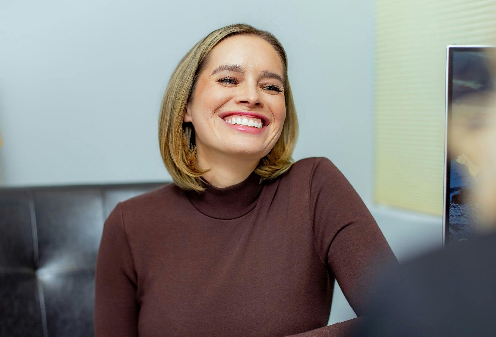 Woman smiling