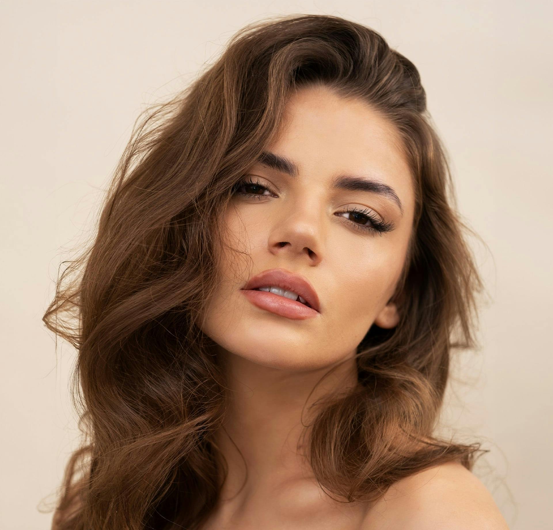 Woman staring into the camera