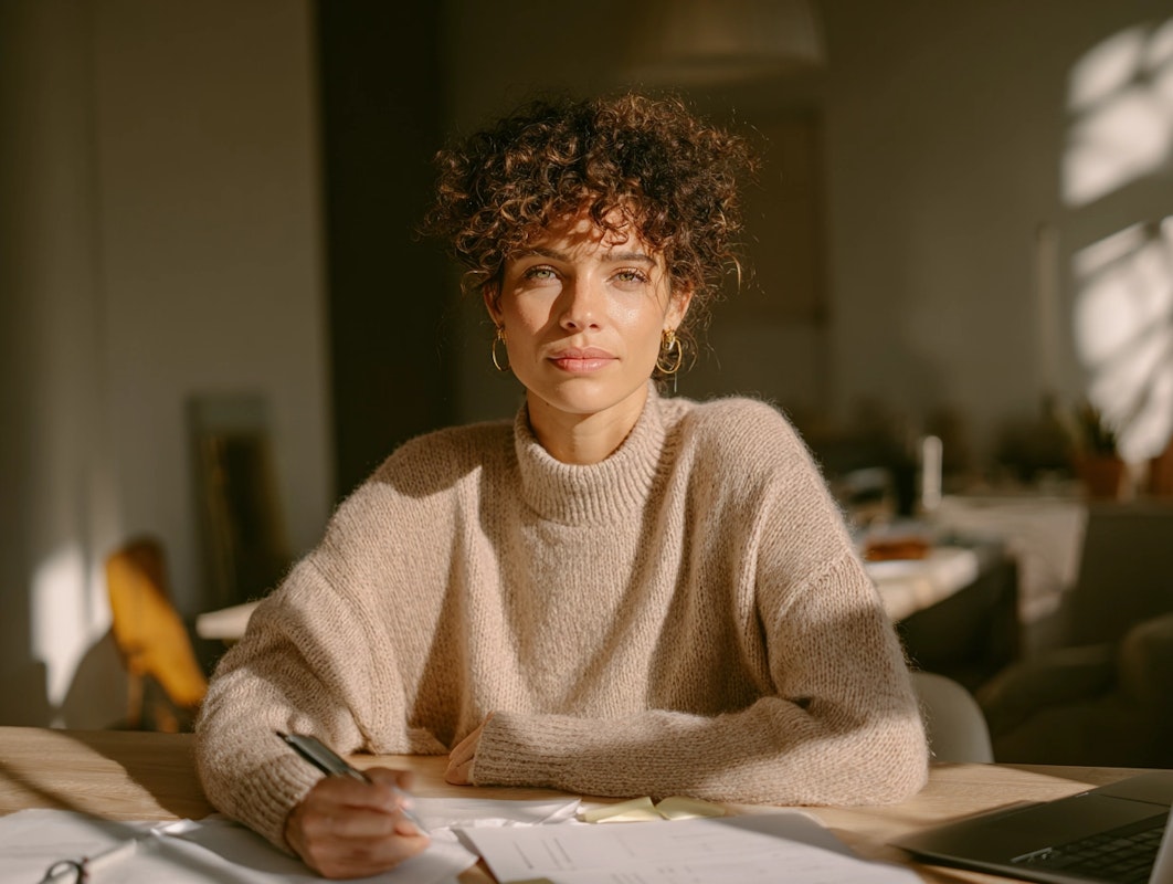 Professional researcher preparing discussion guide for focus group moderation