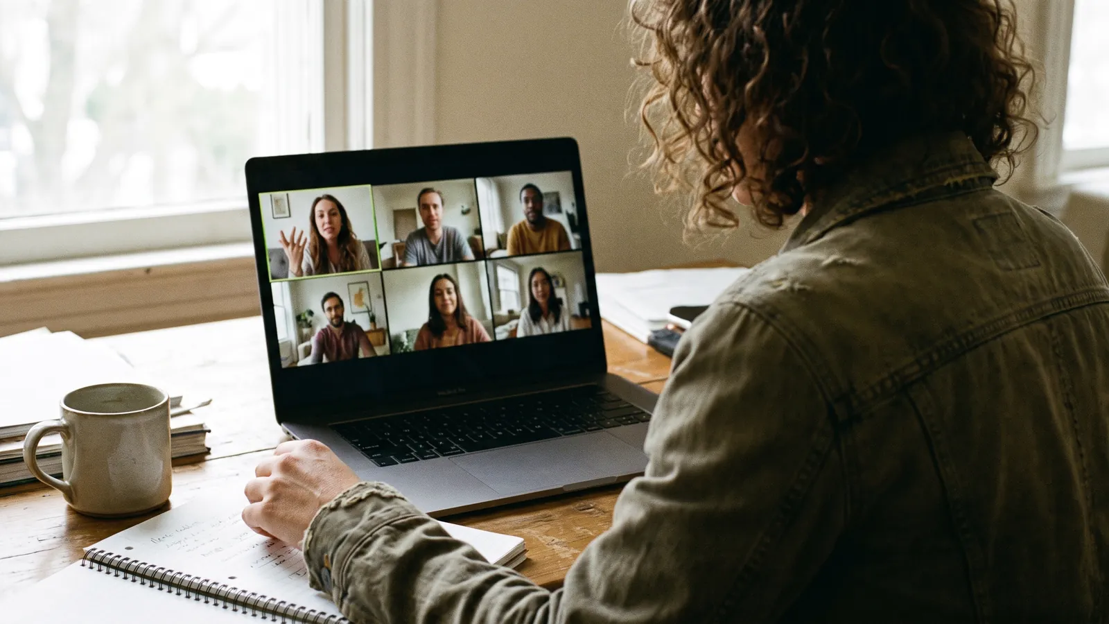 Moderator leading an online focus group with participants from several countries