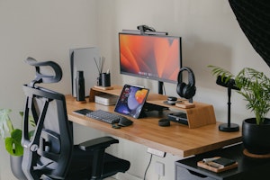 Computer desk set-up
