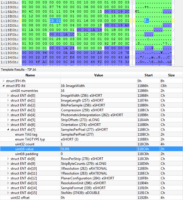 Figure 5: PoC analysis with 010 Editor
