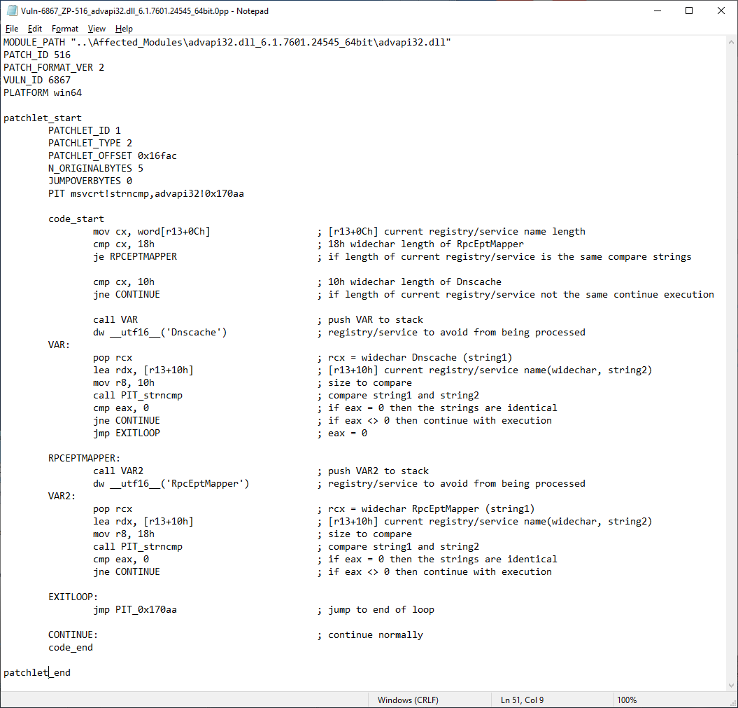Source code of the micropatch
