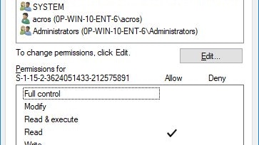 Permissions on the file downloaded with Edge