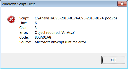 The old version with our micropatch has an identical reaction to our PoC as the new version.