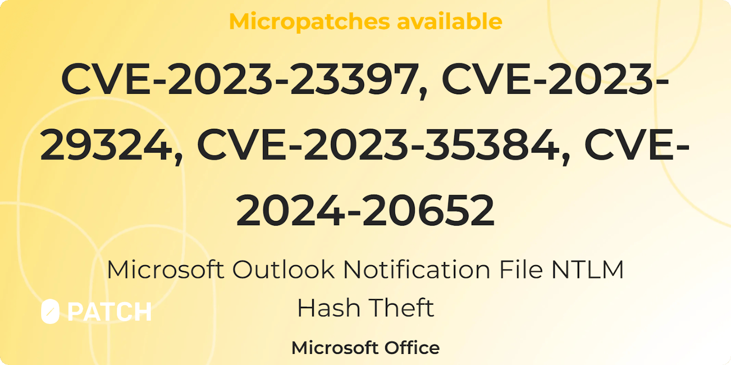 CVE-2023-23397, CVE-2023-29324, CVE-2023-35384, CVE-2024-20652