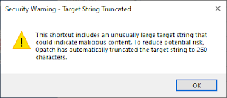 Security Warning - Target String Truncated