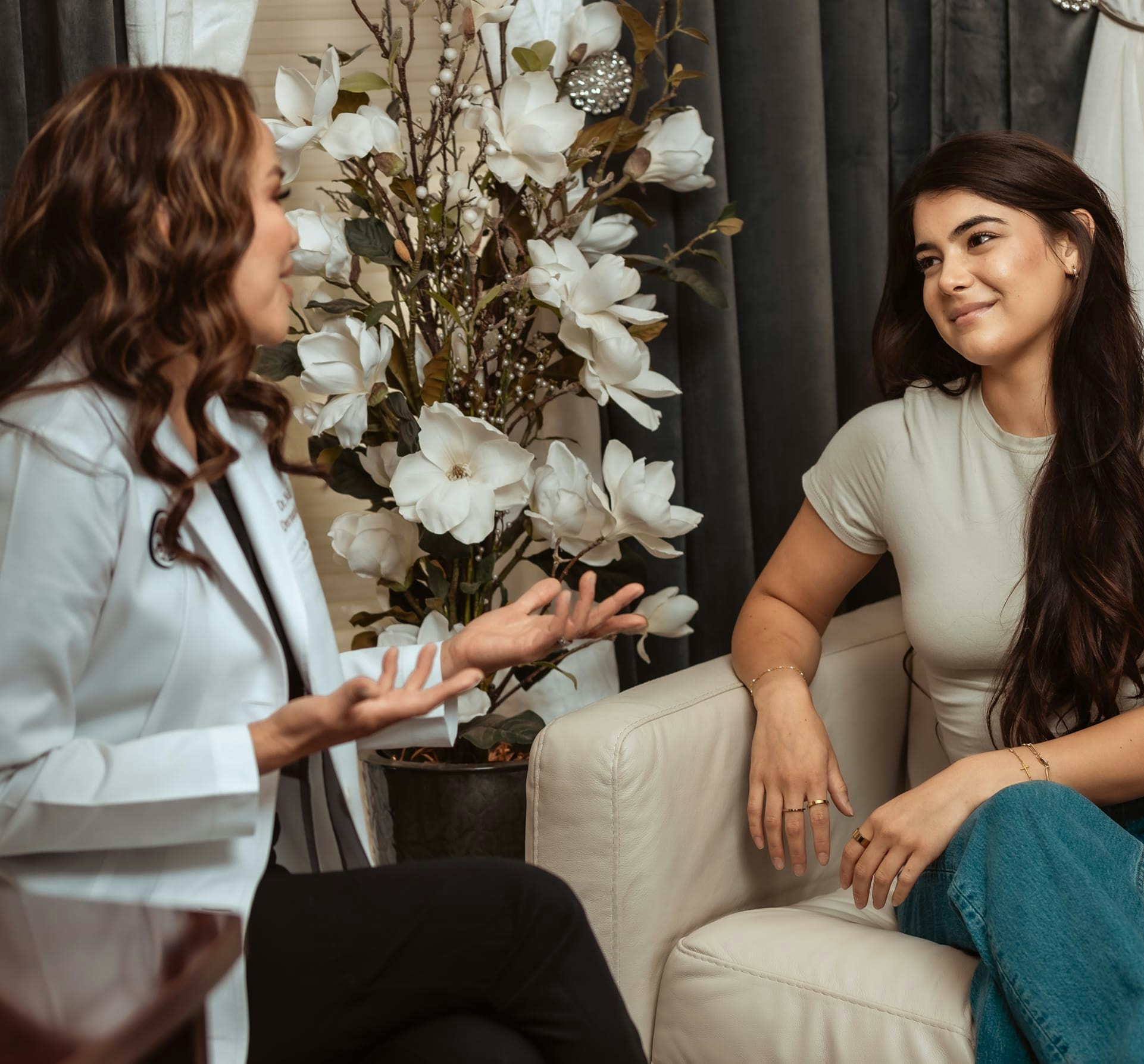 Dr. Noll talking to a patient