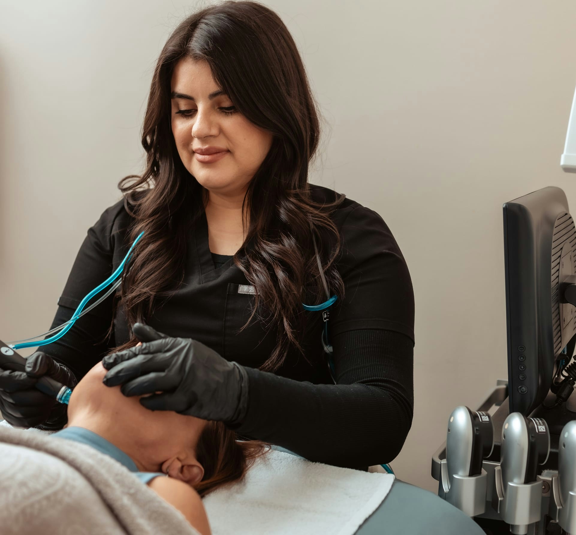 woman getting a facial