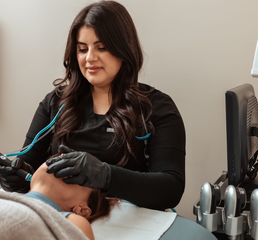 woman getting a facial
