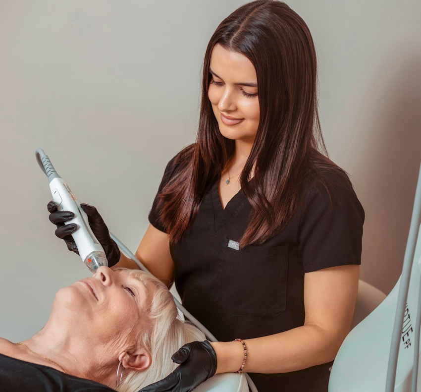 woman getting a facial
