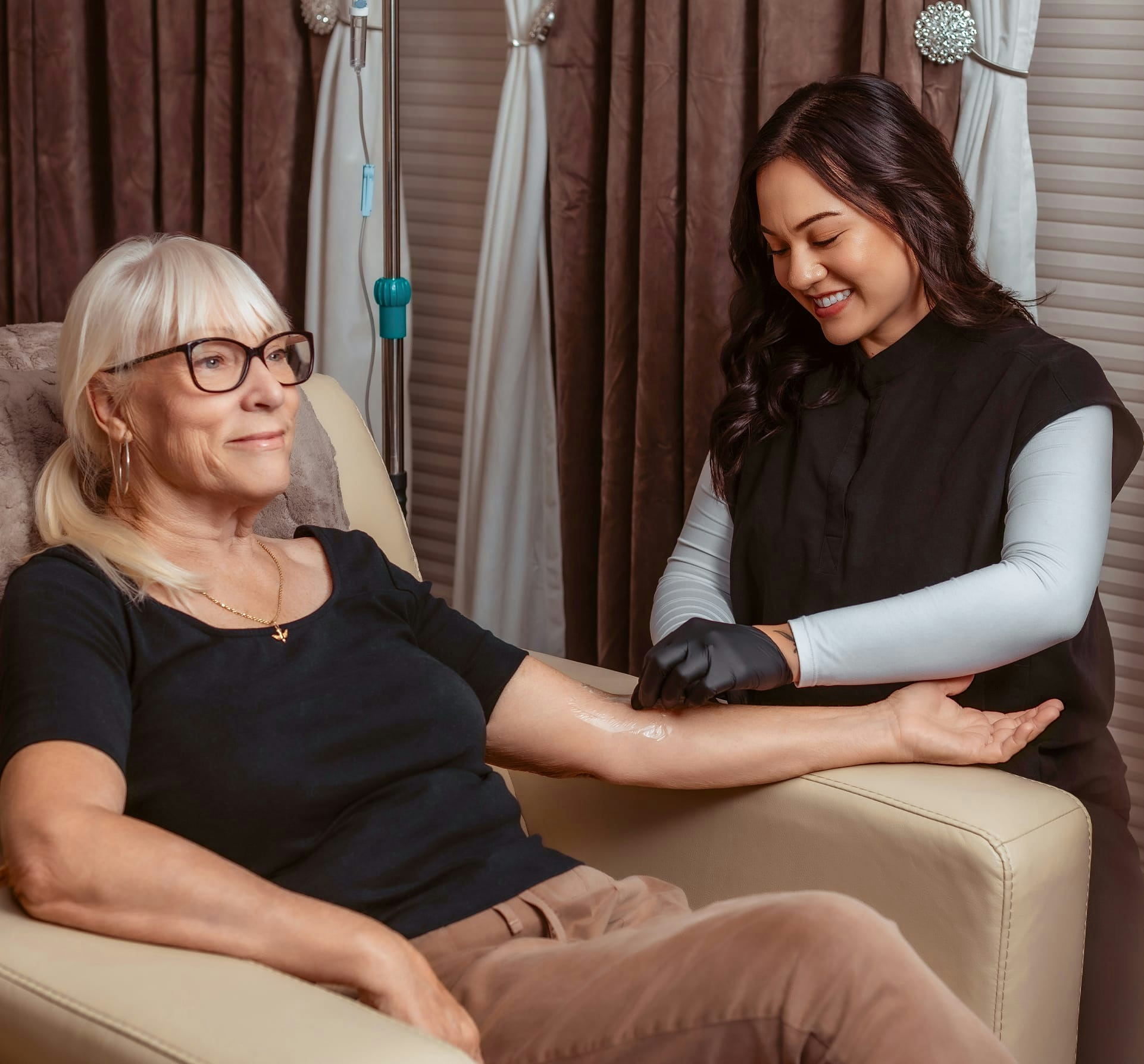 woman getting iv drip