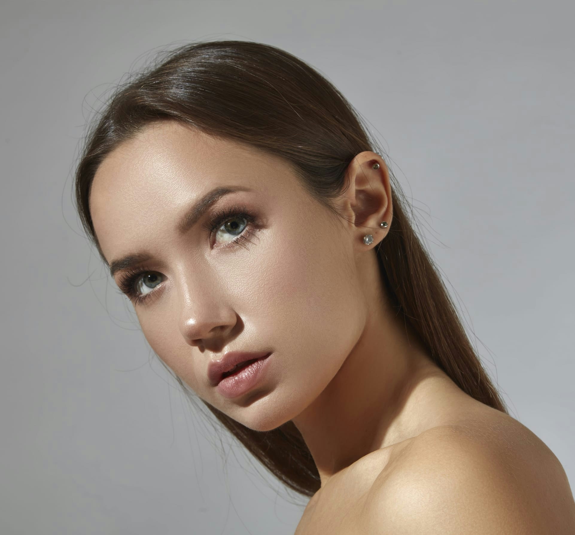 woman looking past the camera