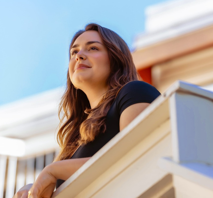 woman standing outside